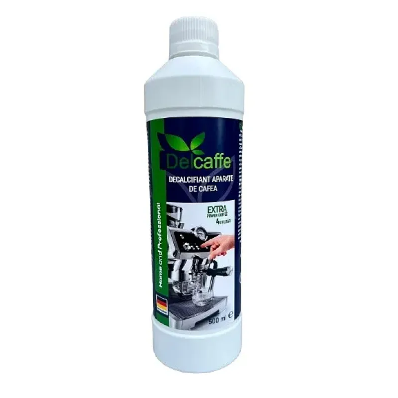 Decalcifiant Pentru Indepartarea Calcarului, Delcaffe , Extra Power Coffee X4, Pentru 8 Decalcifieri, 500ml - Studiocasa.ro