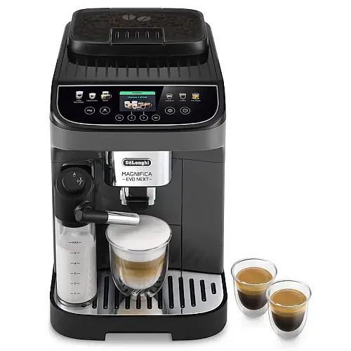 Espressor automat De’Longhi Magnifica Evo Next ECAM 310.60.GB, 1450W, 10 tipuri de bauturi, 15 bari, Carafa pentru lapte, Tehnologie LatteCrema, Gri-Negru