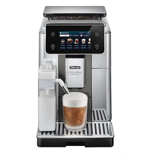 Espressor automat De'Longhi PrimaDonna Aromatic ECAM630.75.TSM, 1450 W, 35 tipuri de bauturi, 19 bari Tehnologie LatteCrema Hot & LatteCrema Cool, Metal titan
