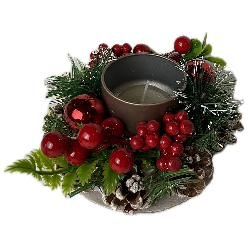Decoratiune de masa Craciun, cu suport pentru lumanari, 12 cm