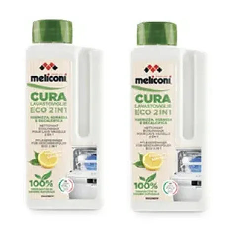 Solutie de decalcifiere pentru masina de vase ECO 2in1- 2x250ml ( 2 decalcifieri), Meliconi