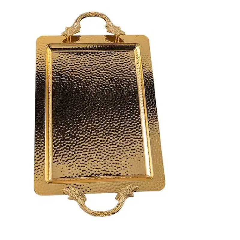 Tava servire dreptunghiulara cu manere Deco Art, 42 x 25 cm, Auriu - Studiocasa.ro