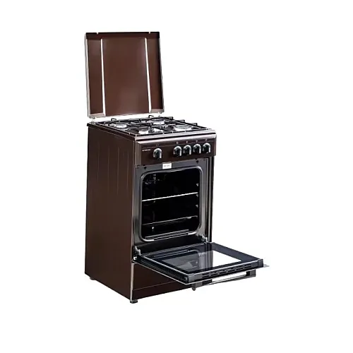 Aragaz clasic Studio Casa Viva Galaxy 4G 50/55 cm Brown, 4 arzatoare gaz, Cuptor gaz, Maro