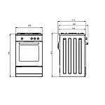 Pachet Aragaz clasic Studio Casa Viva Galaxy 4G 50/55 cm White si Hota clasica 2 motoare, 4 arzatoare gaz, Cuptor gaz, Alb - Studiocasa.ro