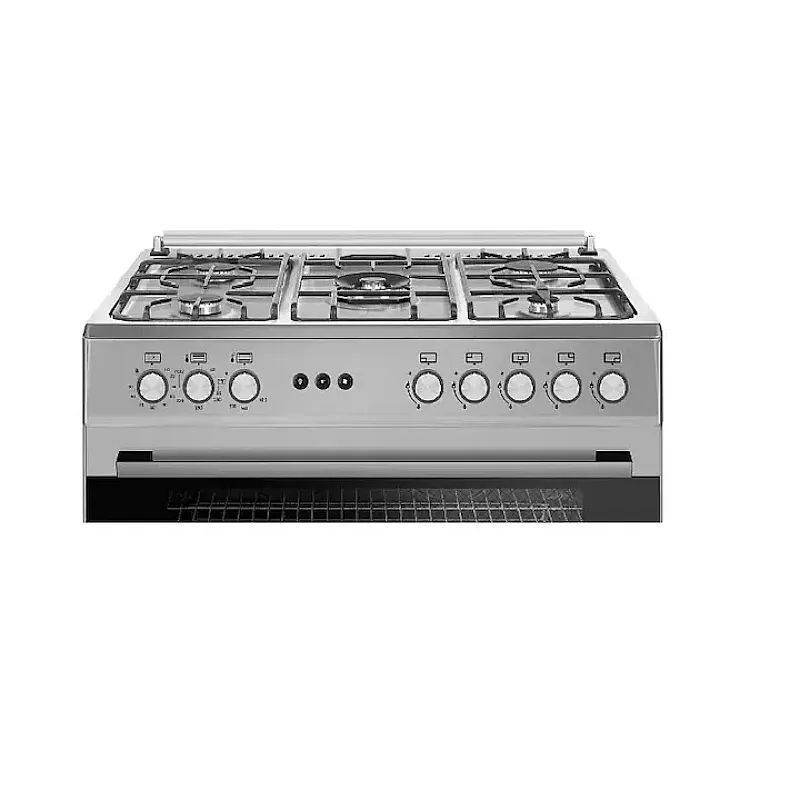 Pachet Aragaz pe gaz 90 cm Prato Inox Studio Casa, 5 zone de gatit si Hota Clasica 90 cm Inox, Gaz, Wok, Rotisor, Timer mecanic, Grill electric, Gratar fonta, Dubla ventilatie coacere, Inox - Studiocasa.ro