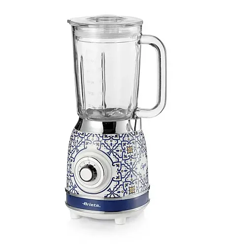 Blender Ariete Capri 0583/0C, 1000W, 1.5 L, 4 viteze + pulse, Zdrobire gheata, Alb/Albastru