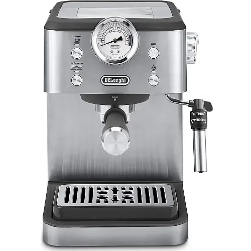 Espressor manual DELONGHI Classic EM450.M, 1.7l 1300W, 15 bar, sistem manual de spumare, argintiu