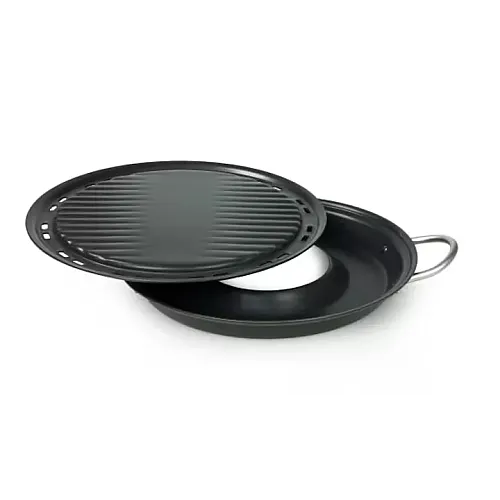 Tigaie Grill fara fum Flonal, NON SMOKE, 30cm, 2 piese, Grill cu recipient de apa