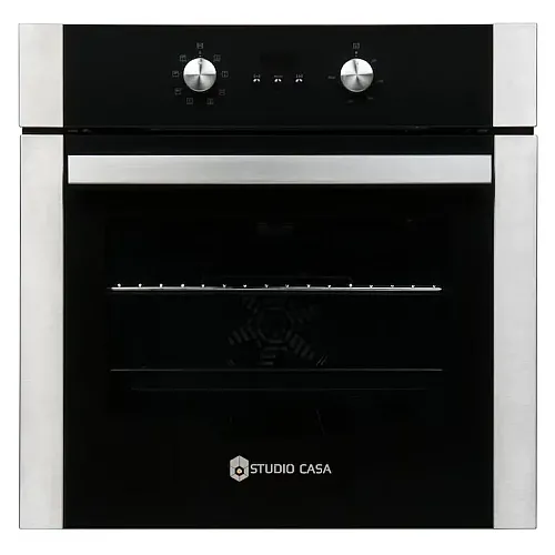 Pachet incorporabil cuptor electric, plita Inductie sticla neagra si hota telescopica Perfect Combo Studio Casa, clasa A, 8 functii, gratare fonta, Negru / Inox