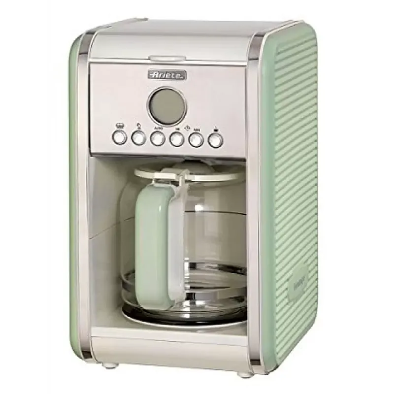 Filtru de cafea Ariete 1342 Vintage, 4-12 cesti, Display LCD, Crem / Verde