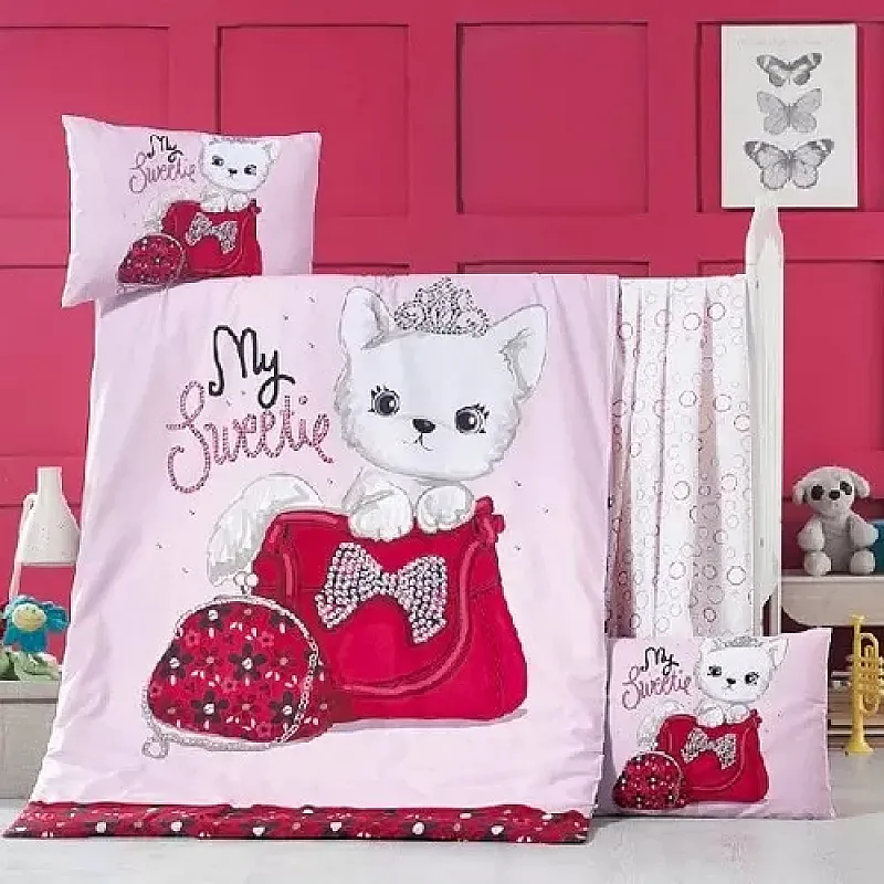 Lenjerie Pat Baby, Bumbac, Mally Kids, Tiny Cat