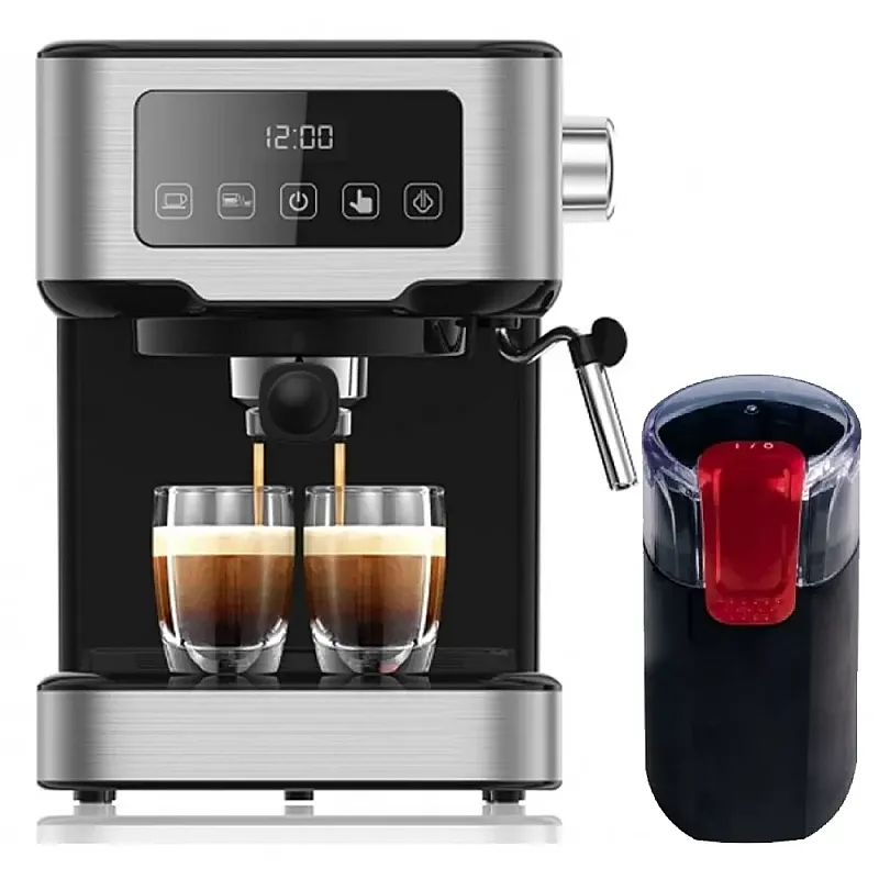 Pachet Espressor Cu Cappucino One Touch, Studio Casa, 1100W, 1,5 L, 15 Bari +  Rasnita De Cafea Studio Casa Cg9101B18