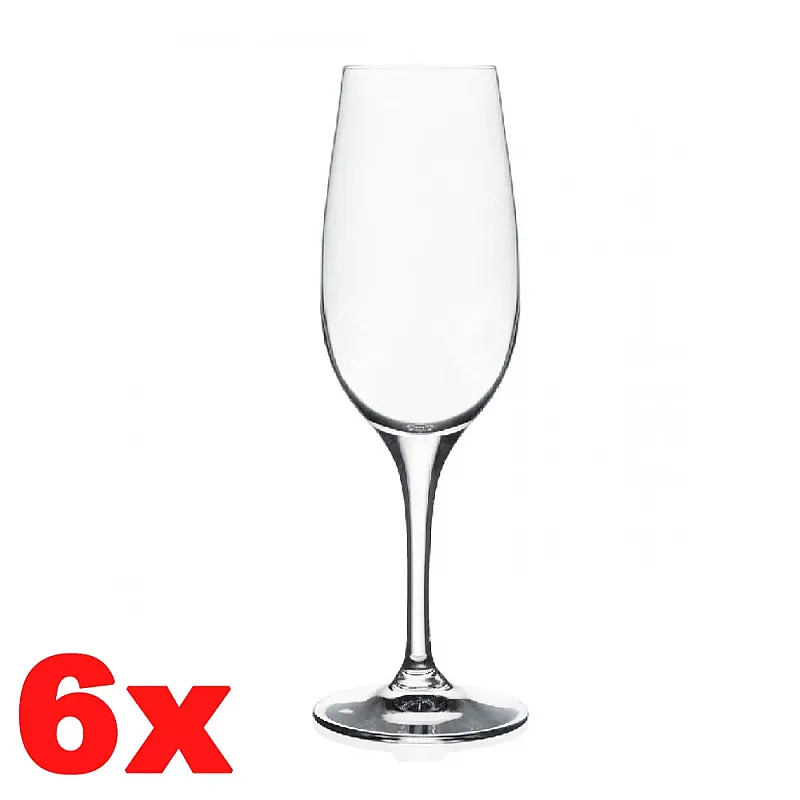 Set 6 Pahare Sampanie Cu Picior, Daily Rcr - 18Cl - Sticla Cristalina - Luxion