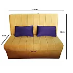 Canapea Pek 2 Locuri Extensibila Smart Living, Galben Solar,  Studio Casa, material tip catifea