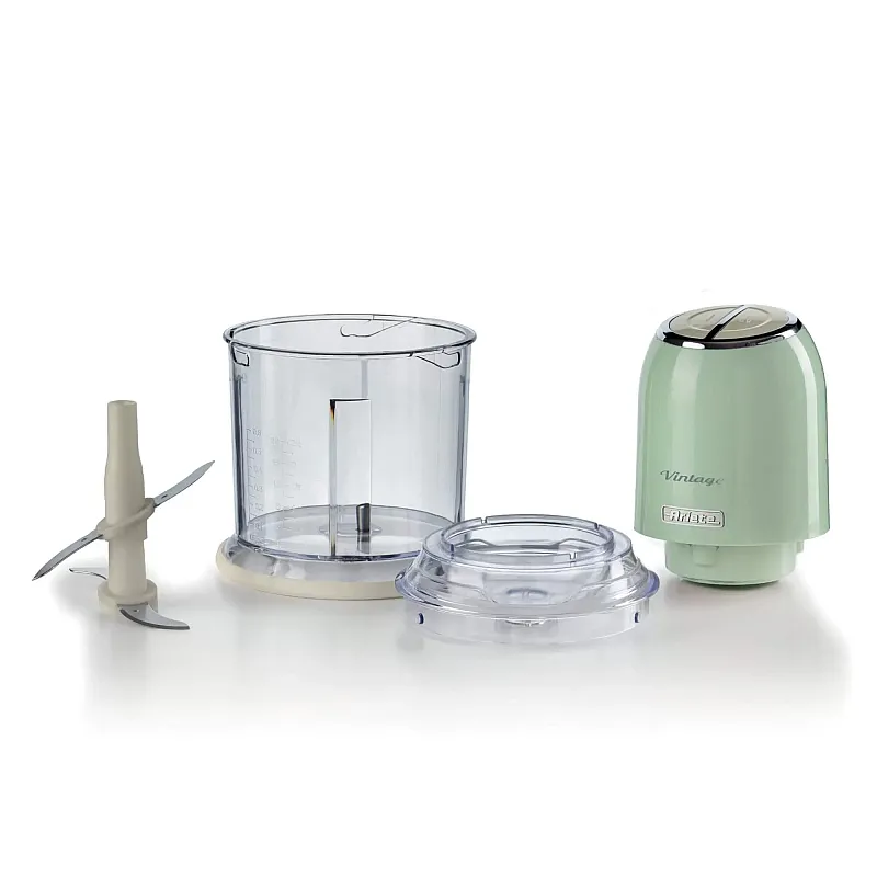 Tocator Ariete Vintage 438/04, Inox, 600ml, 400W, 2 viteze, 4 lame, Cream/Green