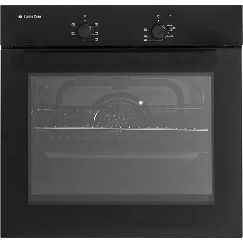 Pachet cuptor electric si plita gaz Duo Mirage Iseo Black Studio Casa, 56 l , Clasa energetica A, 6 functii, 4 arzatoare gaz , Negru 