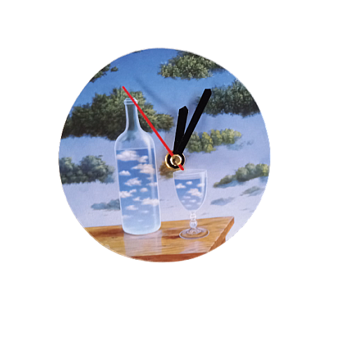 Ceas de perete fara rama BOTTLE&GLASS, diametru 12,5 cm x 0.5 cm, suport magnetic