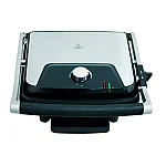 Grill electric Studio Casa Panini & Grill SC2128, tava scurgere detasabila, 2000 W, deschidere mare, termostat, Negru/Argintiu