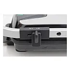 Grill electric Studio Casa Panini & Grill SC2128, tava scurgere detasabila, 2000 W, deschidere mare, termostat, Negru/Argintiu