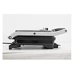 Grill electric Studio Casa Panini & Grill SC2128, tava scurgere detasabila, 2000 W, deschidere mare, termostat, Negru/Argintiu