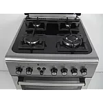 Aragaz mixt 4 arzatoare gaz, 2 cuptoare: Cuptor electric + Cuptor gaz, 60x60cm, Studio Casa Duetto FM60/60 cm., Ventilator, Aprindere electrica, Inox/ Sticla neagra