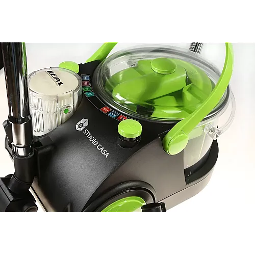 Aspirator cu filtrare prin apa si absorbtie lichide, Studio Casa Hydratech Turbo, 2400 W, Filtru Hepa, Perie Turbo